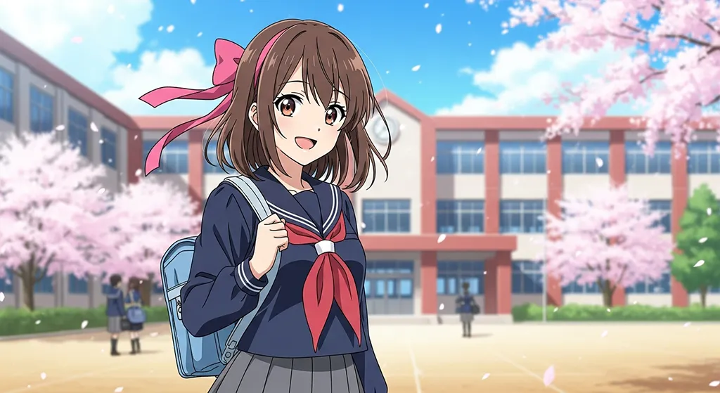 college anime girl high resolution aesthetic wallpaper for windows pc