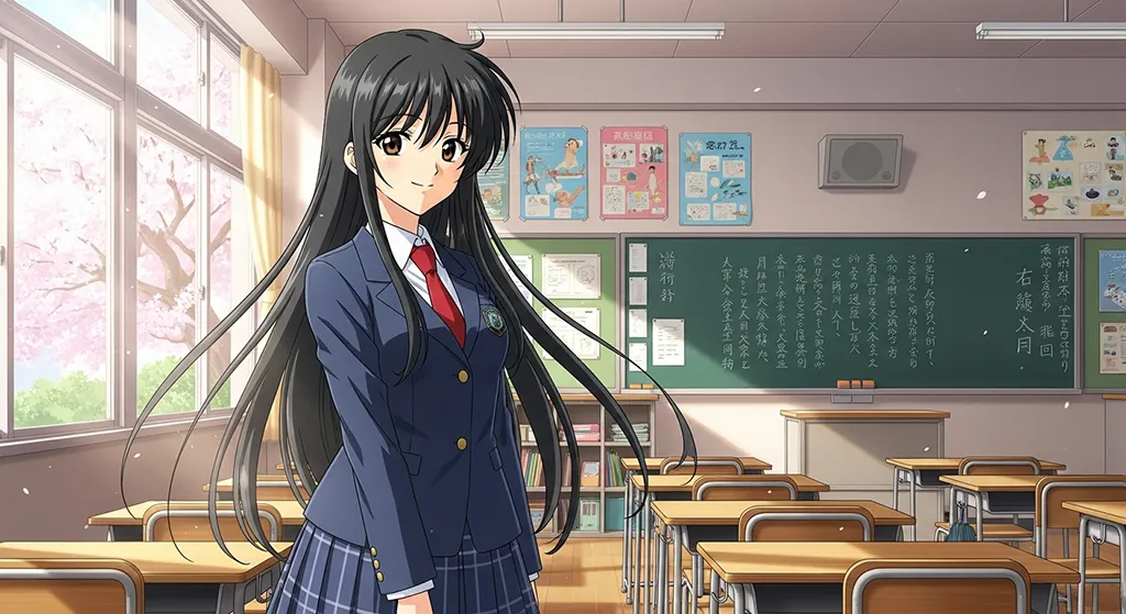 school anime girl 8k background for laptop