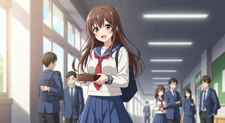 uniform anime girl hd aesthetic wallpaper for windows pc