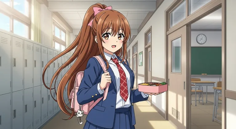 uniform anime girl 8k wallpaper for desktop pc