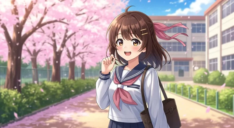 uniform anime girl full hd aesthetic wallpaper for windows pc