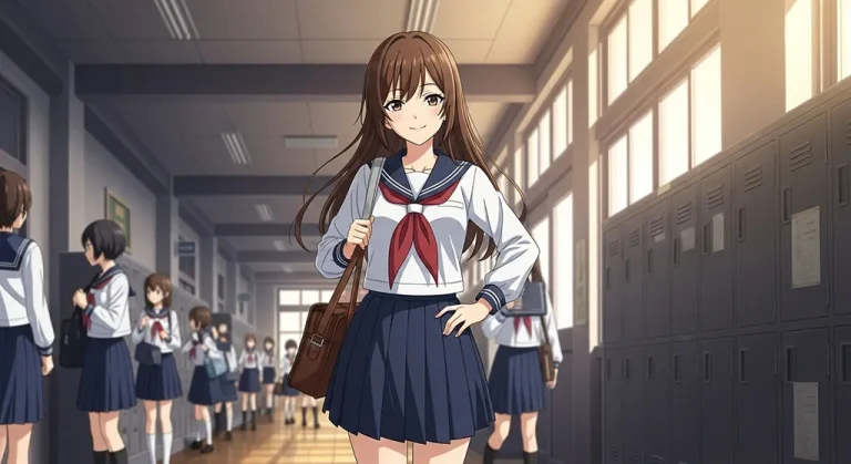 high school anime girl ultra hd aesthetic wallpaper for windows pc