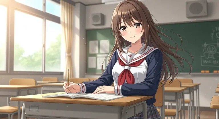 high school anime girl 8k desktop theme for mac