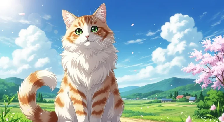 Anime Cat Nature Wallpaper